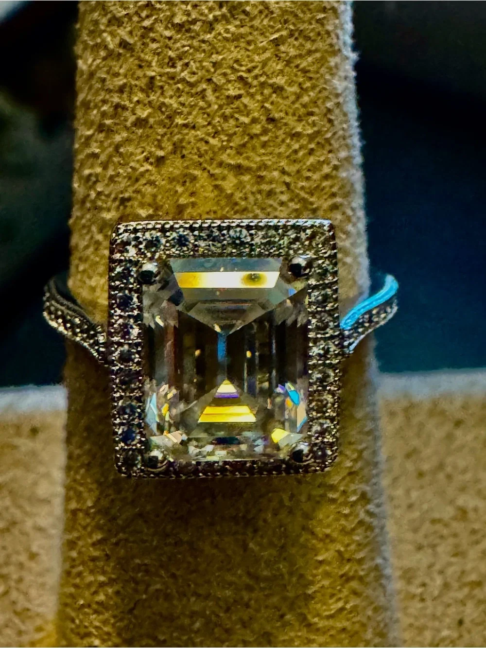 Moissanite elegant emerald